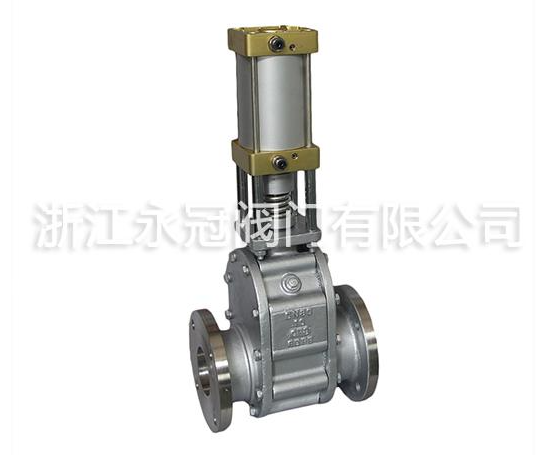 氣動陶瓷雙(shuang)閘闆閥 氣動陶瓷(ci)雙閘闆閥